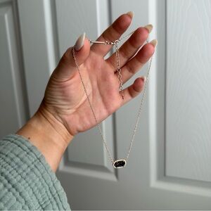 Kendra Scott Rose Gold Elisa Necklace in Black Drusy